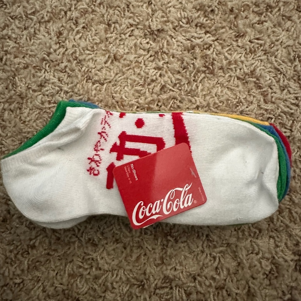 Coca Cola White Casual Socks with Logo